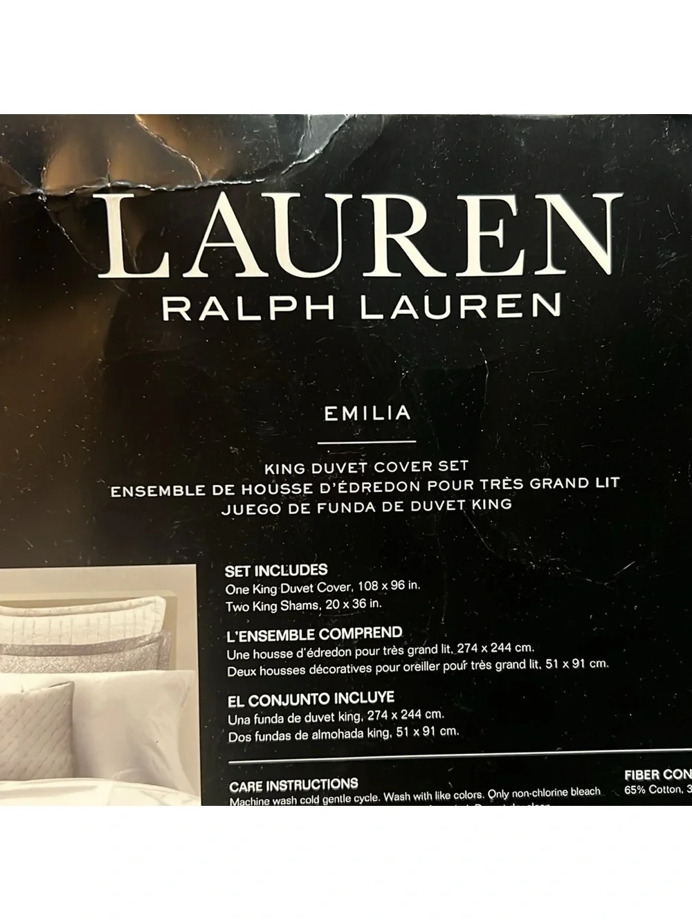 Lauren Ralph Lauren Emilia Tonal Medallion King Duvet Cover 3-Pc Set NEW $430